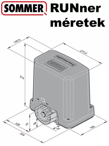 Sommer Runner tolókapu úszókapu kapunyitó szett