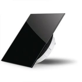   AirGlass kétirányú diffúzor, légszelep szögletes alakú fényes felülettel FEKETE 100 mm csőhöz RAL9005