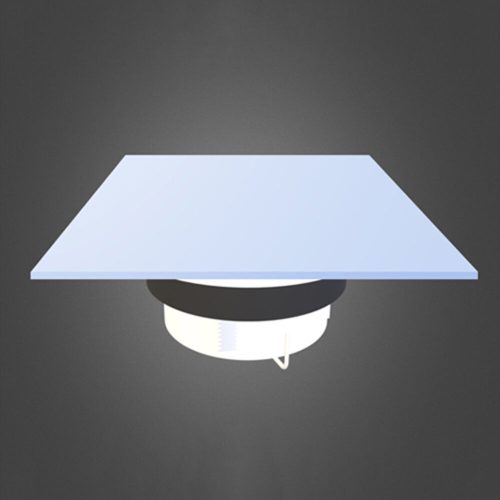 AirGlass kétirányú diffúzor, légszelep négyzet alakú matt felülettel 100 mm csőhöz RAL 9003