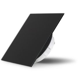   AirGlass kétirányú diffúzor, légszelep szögletes alakú matt felülettel FEKETE színű-100 mm csőhöz RAL9005