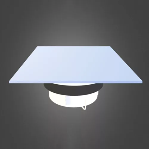 AirGlass kétirányú diffúzor, légszelep négyzet alakú matt felülettel 160 mm csőhöz RAL 9003