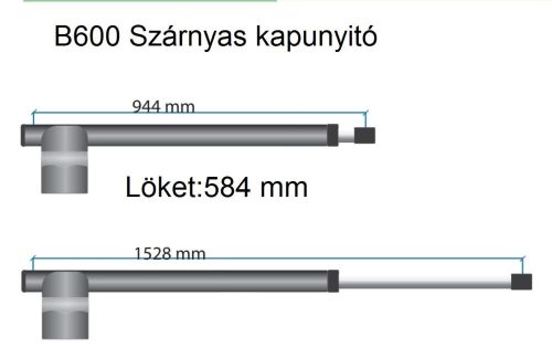 B-600 Szárnyaskapu kétszárnyú kapunyitó szett