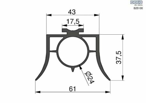 Garázskapu alsó tömítés gömbcsővel