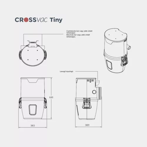 Crossvac M100 központi porszívó gép