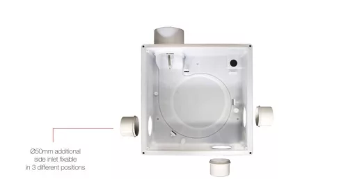 Aerauliqa QXD-80 ventilátor magas nyomásértékkel, beépített pillangószeleppel, WC csésze elszívásához