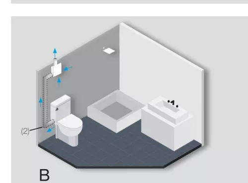 Aerauliqa QXD-80HT ventilátor, magas nyomásértékkel, utószellőztető és páraérzékelő funkcióval, beépített pillangószeleppel, WC csésze elszívásához
