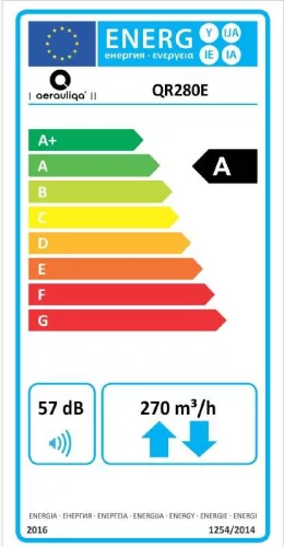 AERAULIQA QR-280E központi hővisszanyerős szellőztető entalpia hőcserélővel, LCD kijelzős vezérléssel