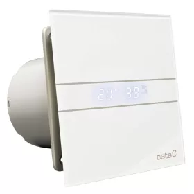   Cata E-100GTH ventilátor üveg előlappal, utószellőztető, alapszellőztető és páraérzékelő funkcióval, fehér