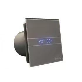   Cata E-100MSTH ventilátor metakrilát előlappal, utószellőztető és páraérzékelő funkcióval, szürke - A készlet erejéig rendelhető!