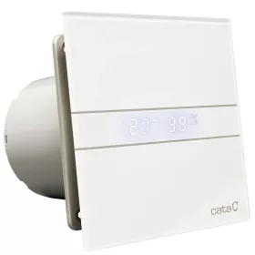   Cata E-120GTH ventilátor üveg előlappal, utószellőztető, alapszellőztető és páraérzékelő funkcióval, fehér