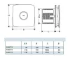 Cata X-Mart 10 ventilátor, beépített pillangószeleppel