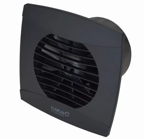 Cata UC-10 Hygro fekete ventilátor utószellőztető és páraérzékelő funkcióval, fordulatszám állítási lehetőséggel, pillangószeleppel