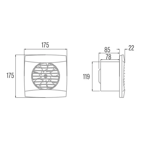 Cata UC-12 STD fekete ventilátor