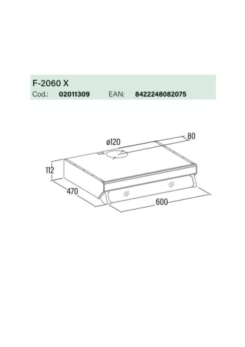 Cata - Páraelszívó F-2060 fekete BK/L LED - A készlet erejéig rendelhető!