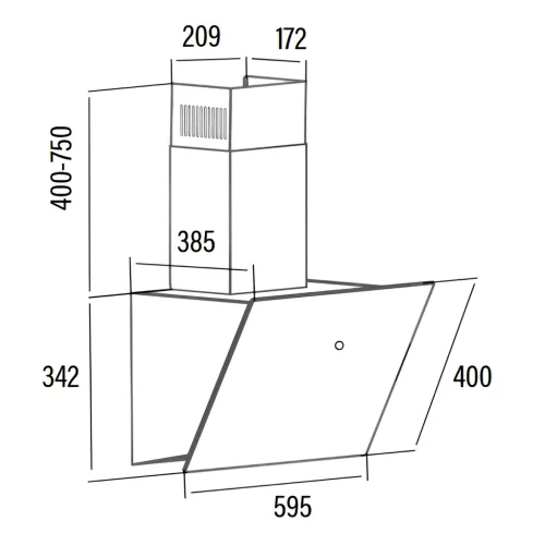 Cata - Páraelszívó LENA 600 XGWH fehér + BK150 ECO bekötő szett