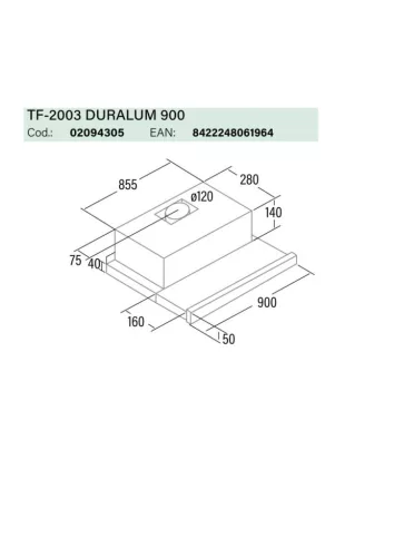 CATA - Páraelszívó TF-2003/90 LED duralum