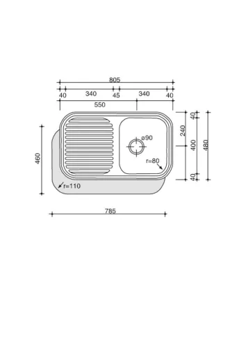 Cata OUTLET - Mosogatótálca C1SC inox - Kifutó termék!
