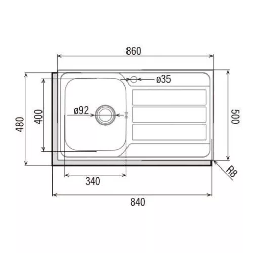 CATA - Mosogatótálca CDP-1 ED inox - A készlet erejéig rendelhető!