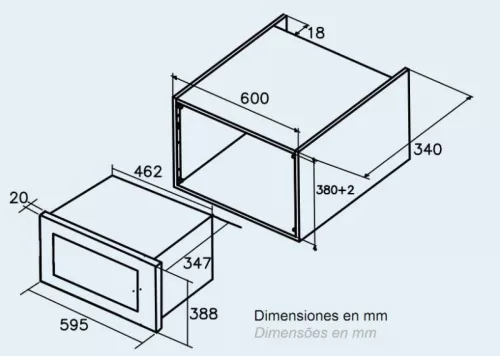 CATA - Beépíthető mikrohullámú sütő MC-20 D - Kifutó termék!
