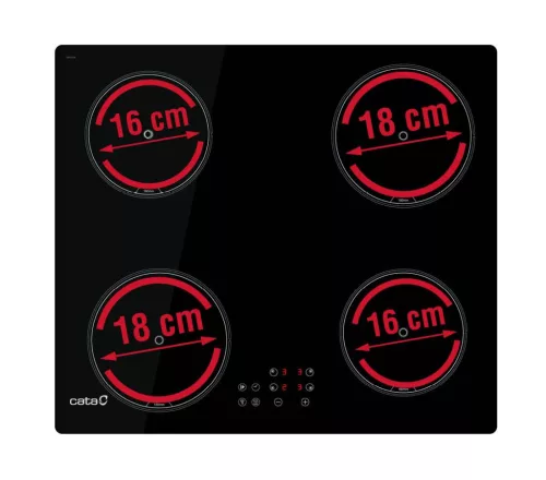 CATA - Beépíthető indukciós főzőlap IB-6304E2 BK - KIfutó termék!