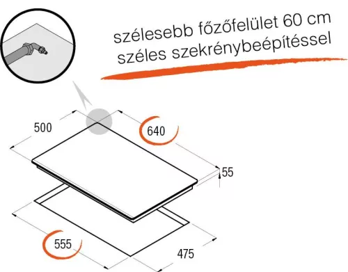 CATA - Beépíthető gázfőzőlap LCI-6031 WH - Fehér