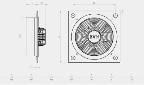 BVN - Ventilátor B6PAM-400