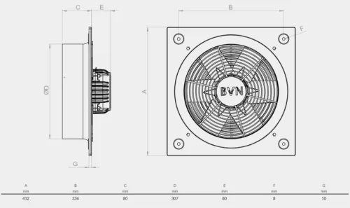 BVN - Ventilátor B6PAT-300