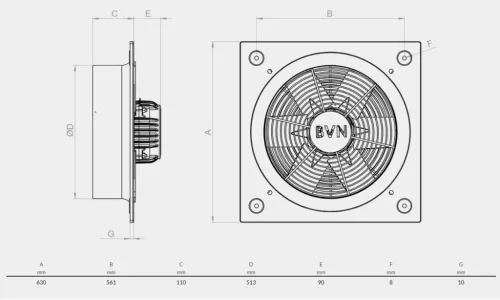 BVN - Ventilátor B6PAT-500