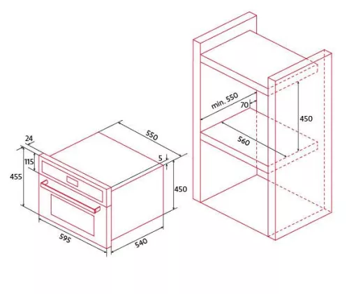 NODOR - Beépíthető sütő NorChef MO-4800 DB