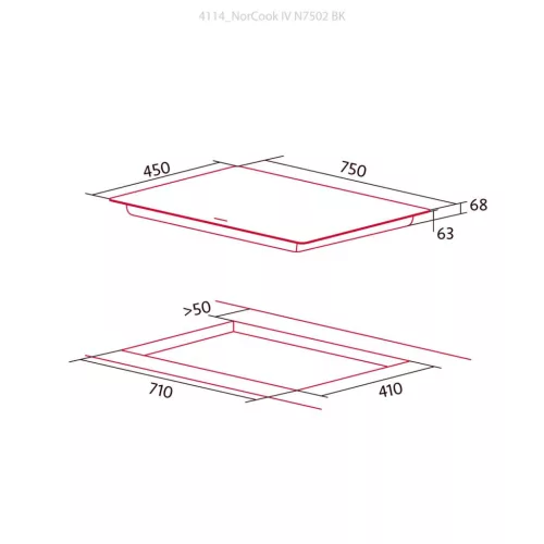 NODOR - Beépíthető félindukciós kerámia főzőlap NorCook IV-N7502 BK
