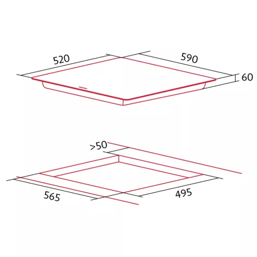 NODOR - Beépíthető kerámialap indukciós IH-N6286 BK (Fekete)