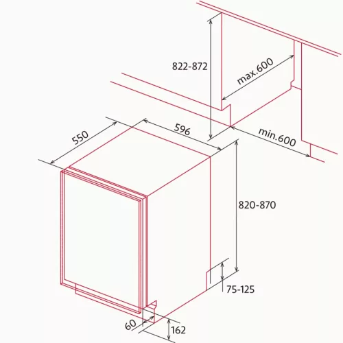 NODOR - Beépíthető hűtőszekrény NorFrost HAIL-82 BI SL + Ajándék Hűtőtáska