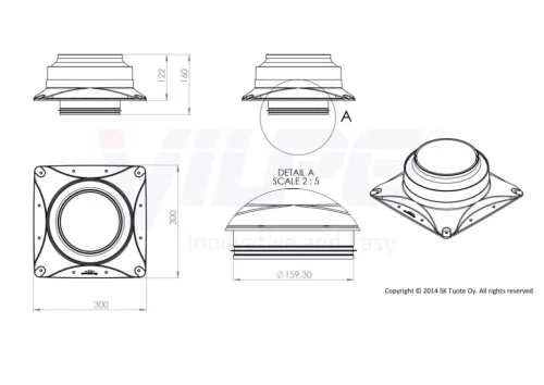VILPE® E220S tetőventilátor + IS, szürke