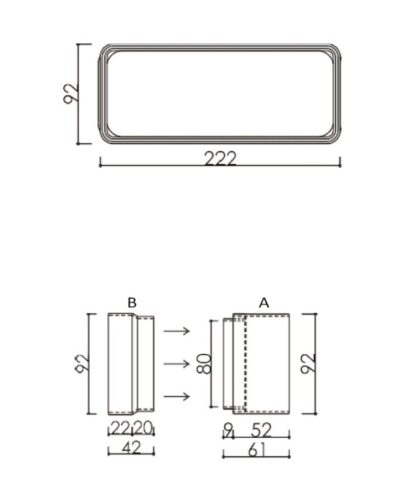 AIRA - Légtechnikai elem lapos csatorna adapter Quadro sorozathoz 