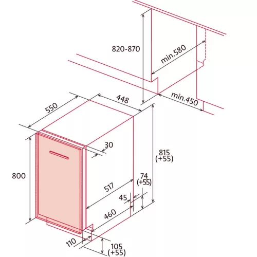 NODOR - Beépíthető mosogatógép NorCare DW-4611 I SL