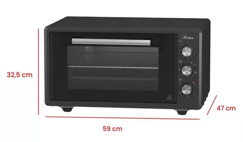 ARDES AROVEN452 45 literes légkeveréses elektromos mini sütő - zománcozott sütőtér