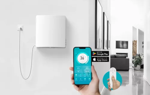 HOLTOP/AIRWOODS AV-TTW5-W SH7IE Pro ISO egyhelyiséges hővisszanyerős szellőztető, páraérzékelővel, automata zsaluval, WiFi-vel, kültéri hangcsillapító elemmel