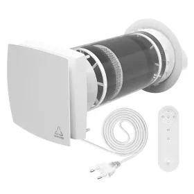   HOLTOP/AIRWOODS AV-TTW6-W egyhelyiséges hővisszanyerős szellőztető, automata zsaluval, WiFi csatlakozással, kültéri hangcsillapító elemmel