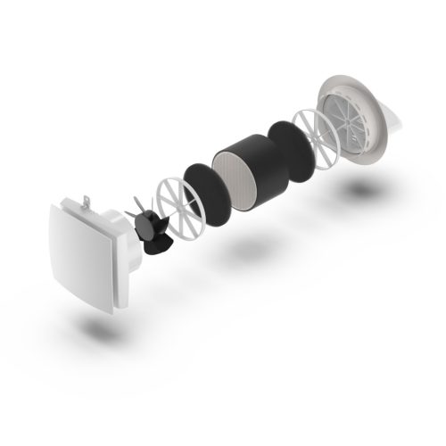 HOLTOP/AIRWOODS AV-TTW6-W egyhelyiséges hővisszanyerős szellőztető, automata zsaluval, WiFi csatlakozással, kültéri hangcsillapító elemmel