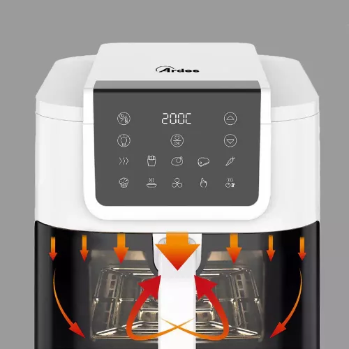 ARDES ARFRYA08LVW 8 literes Air Fryer forrólevegős sütő ajándék ARDES 1T20 kenyérpirítóval