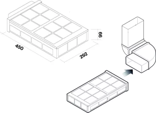 FALMEC - Páraelszívó Carbon.Zeo szűrő szett konyhabútor lábazatba