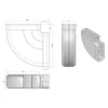 Elica - Lapos csatorna sarok - vízszintes 227x94 mm