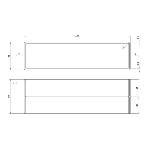 Elica - Lapos csatorna csatlakozó/toldó 223x59 mm