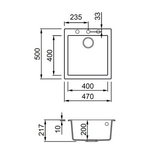 ELLECI - Gránit mosogatótálca Quadra 102 G39