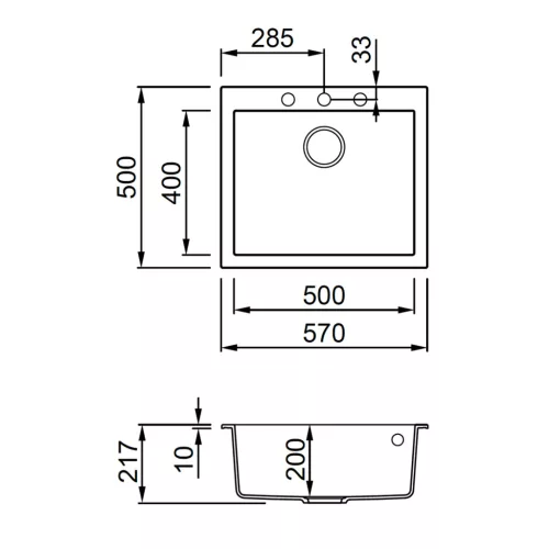 ELLECI - Gránit mosogatótálca Quadra 105 G39