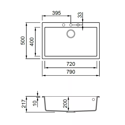 ELLECI - Gránit mosogatótálca Quadra 130 G39