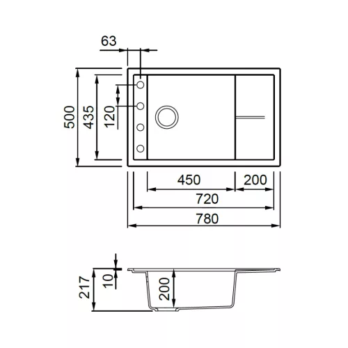 ELLECI - Gránit mosogatótálca Unico 305 G39