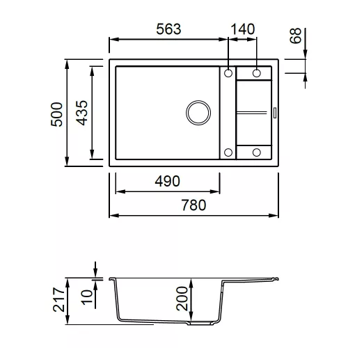 ELLECI - Gránit mosogatótálca Unico 310 G39