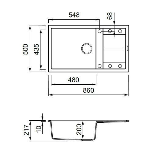 ELLECI - Gránit mosogatótálca Unico 410 G62