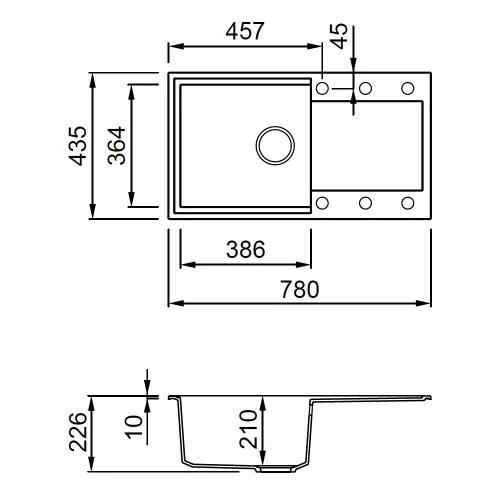 ELLECI - Gránit mosogatótálca Easy 290 G39